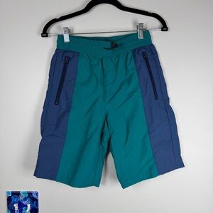 Original Use Teal Blue Nylon Gym Outdoor Hiking Retro Active Shorts Men’s XS